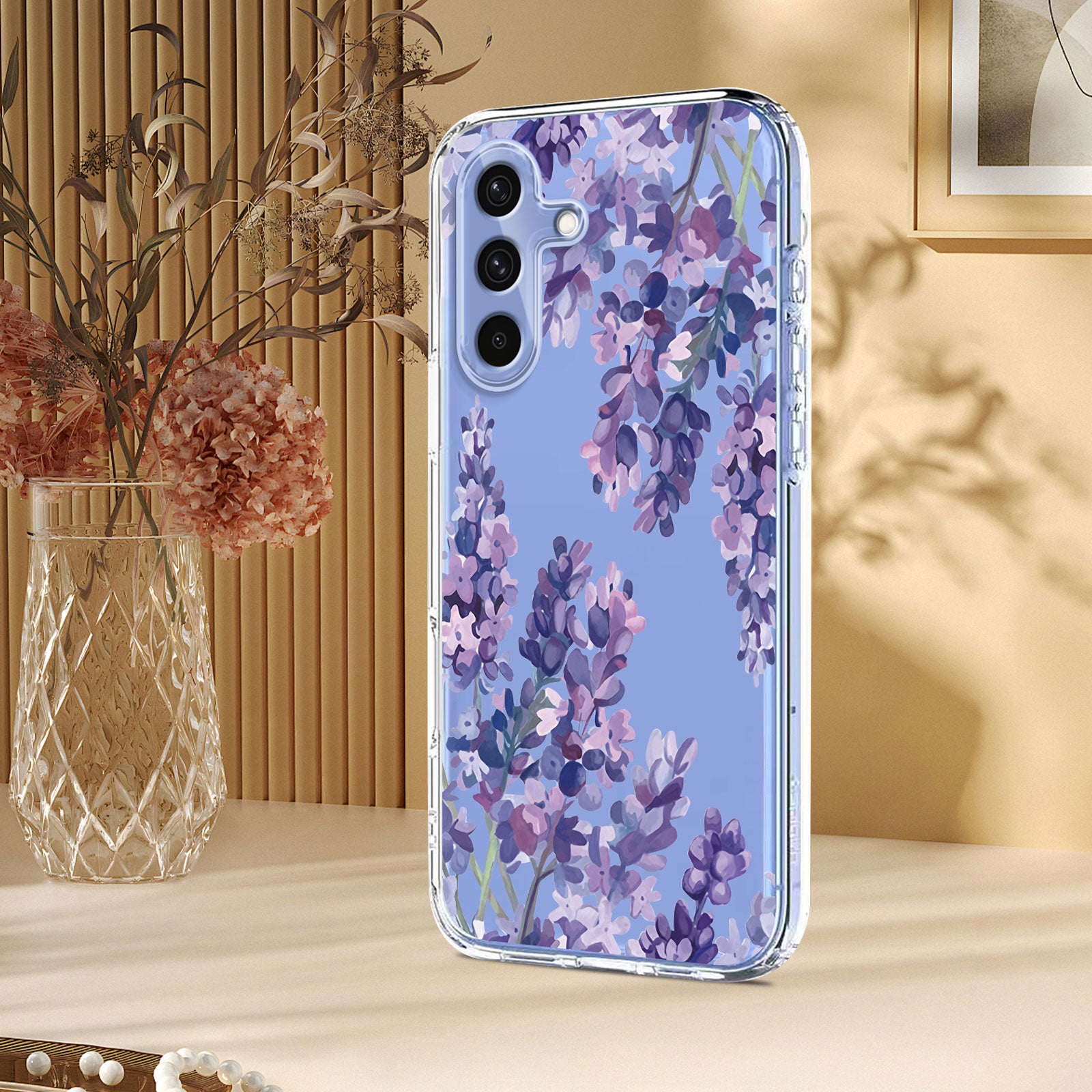 For Samsung Galaxy A57 5G Case Butterfly Floral Pattern Printing TPU Phone Back Cover - Wisteria