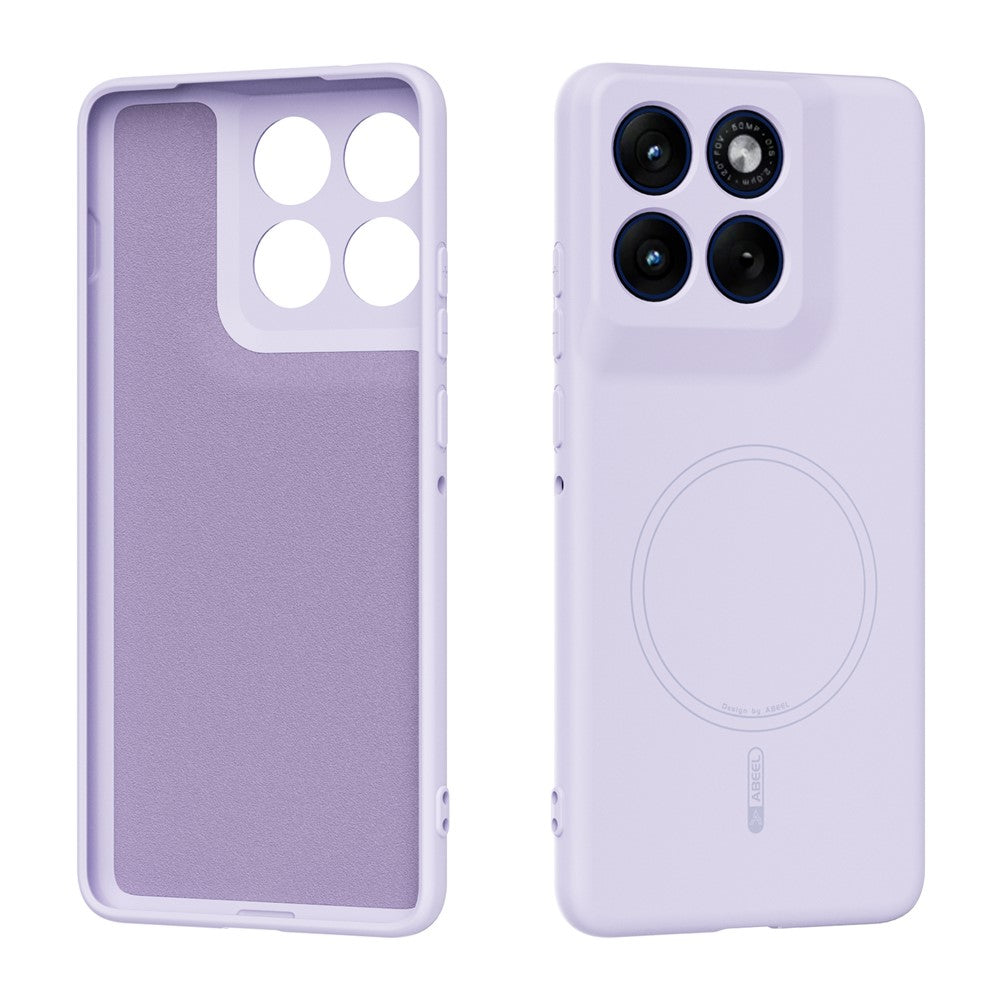 ABEEL For Motorola Edge 70 5G Magnetic Case Skin Touch Liquid Silicone Phone Back Cover - Purple