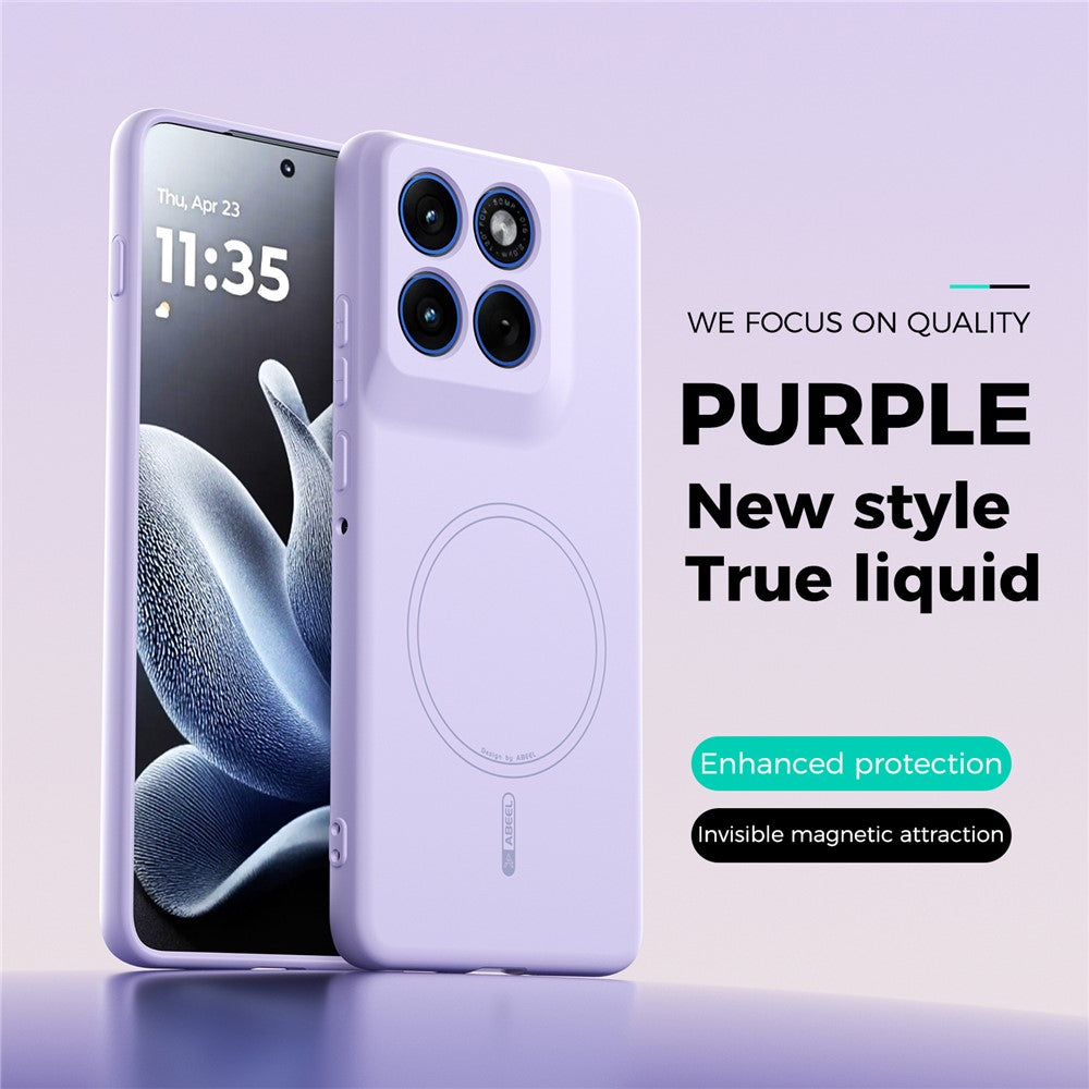 ABEEL For Motorola Edge 70 5G Magnetic Case Skin Touch Liquid Silicone Phone Back Cover - Purple