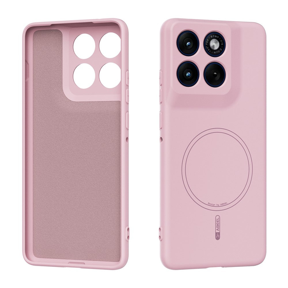 ABEEL For Motorola Edge 70 5G Magnetic Case Skin Touch Liquid Silicone Phone Back Cover - Pink