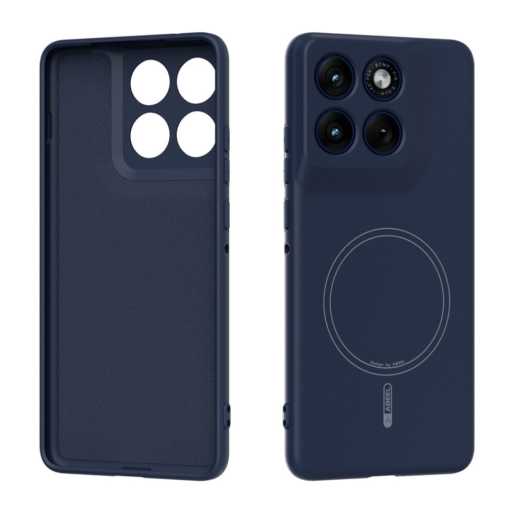 ABEEL For Motorola Edge 70 5G Magnetic Case Skin Touch Liquid Silicone Phone Back Cover - Dark Blue