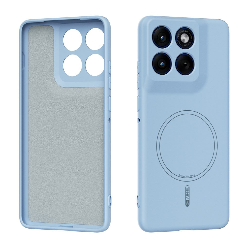 ABEEL For Motorola Edge 70 5G Magnetic Case Skin Touch Liquid Silicone Phone Back Cover - Sky Blue
