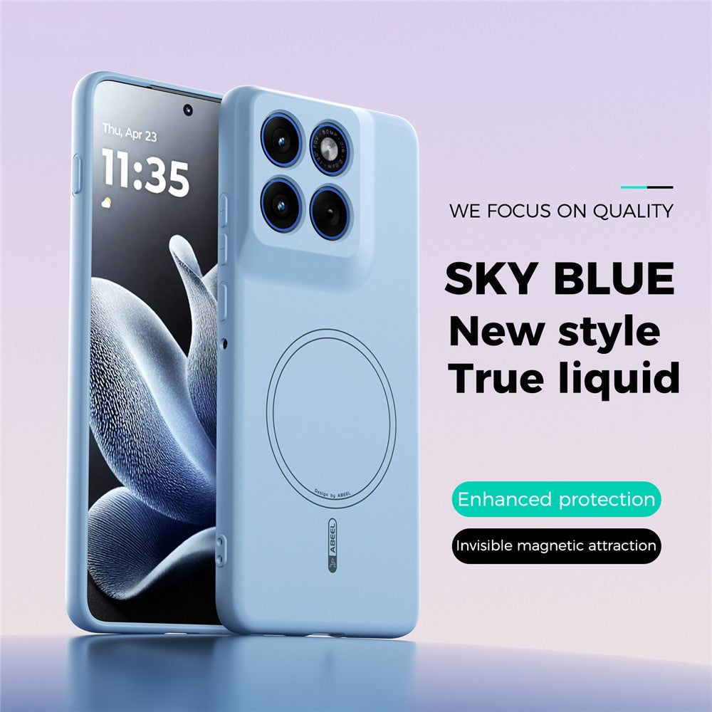 ABEEL For Motorola Edge 70 5G Magnetic Case Skin Touch Liquid Silicone Phone Back Cover - Sky Blue