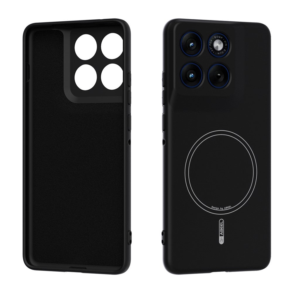 ABEEL For Motorola Edge 70 5G Magnetic Case Skin Touch Liquid Silicone Phone Back Cover - Black