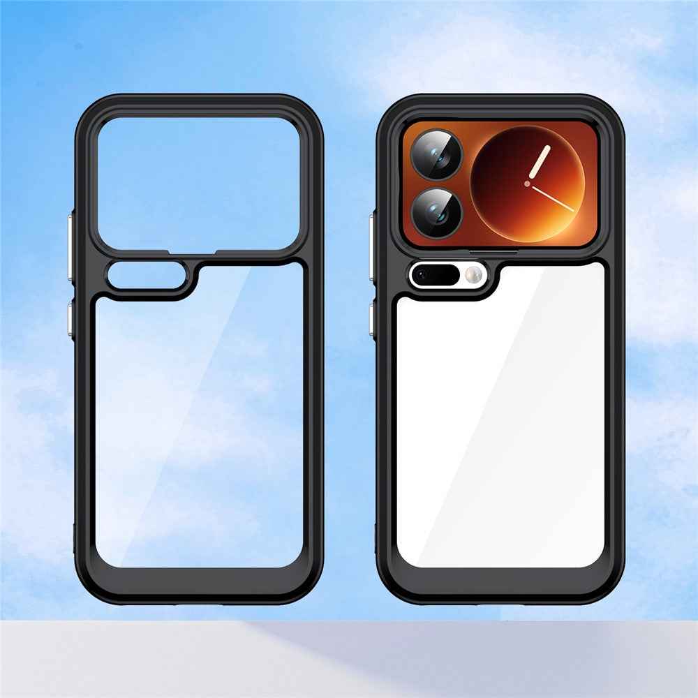 For Xiaomi 17 Pro Case TPU + Acrylic Protective Clear Phone Cover - Black