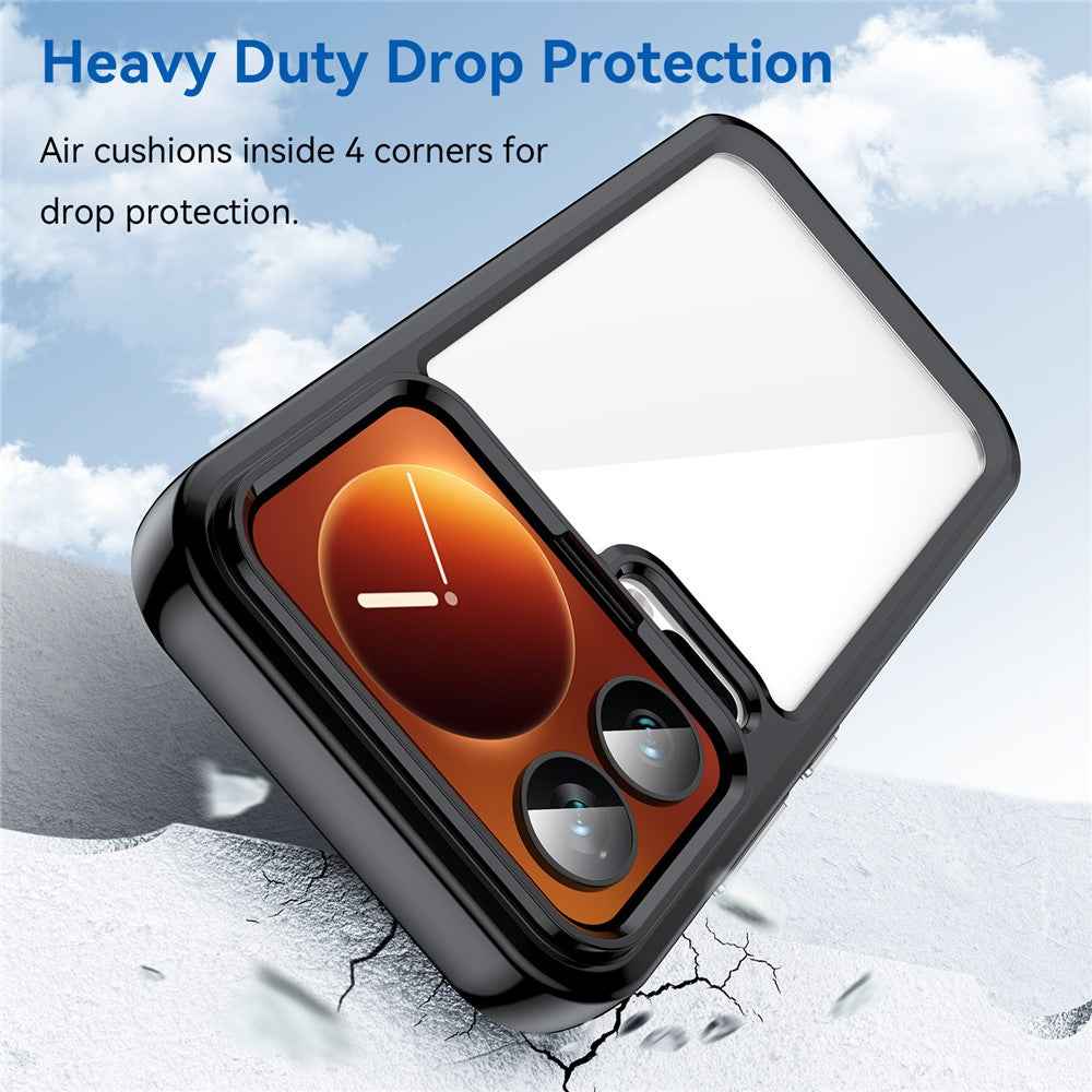 For Xiaomi 17 Pro Case TPU + Acrylic Protective Clear Phone Cover - Black