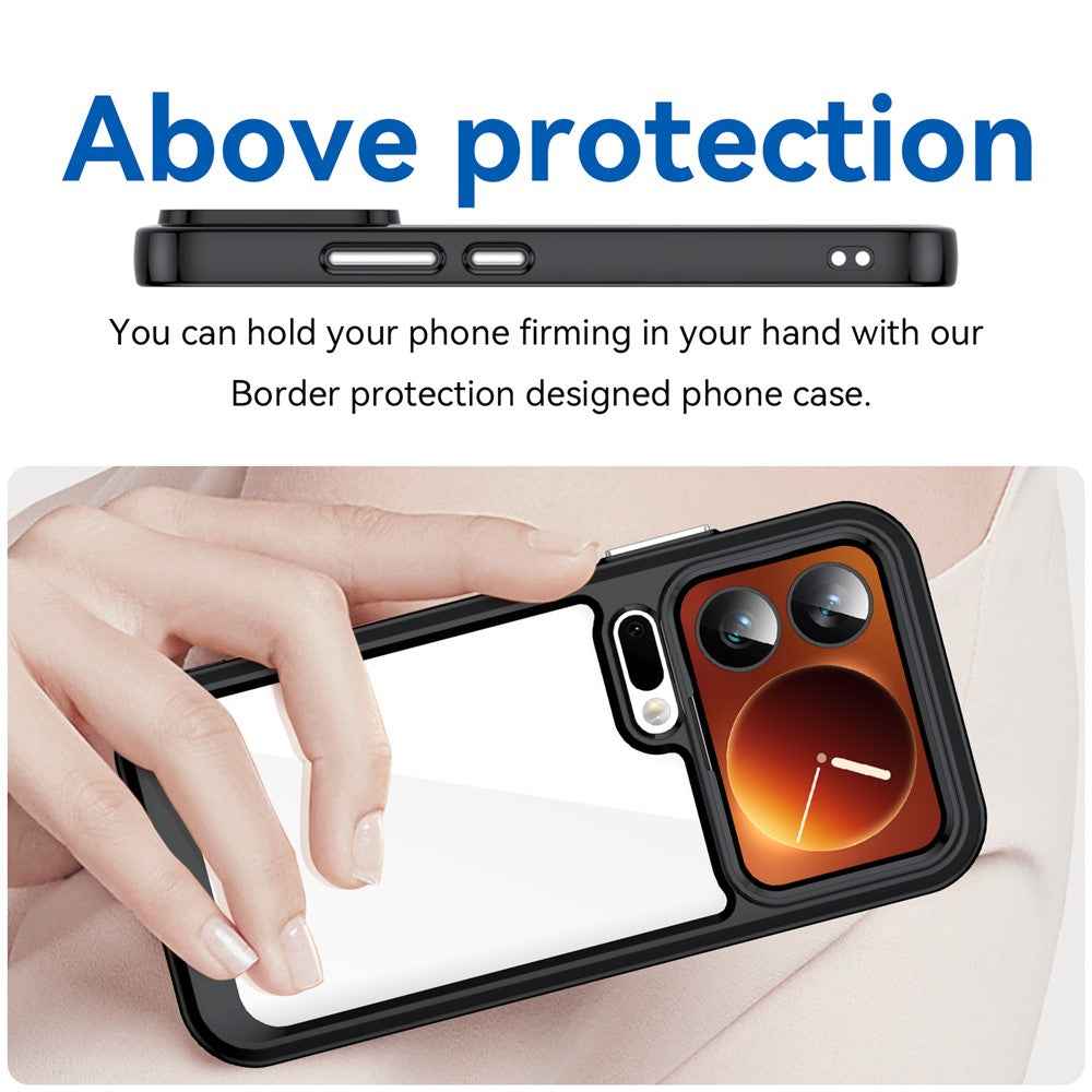 For Xiaomi 17 Pro Case TPU + Acrylic Protective Clear Phone Cover - Black