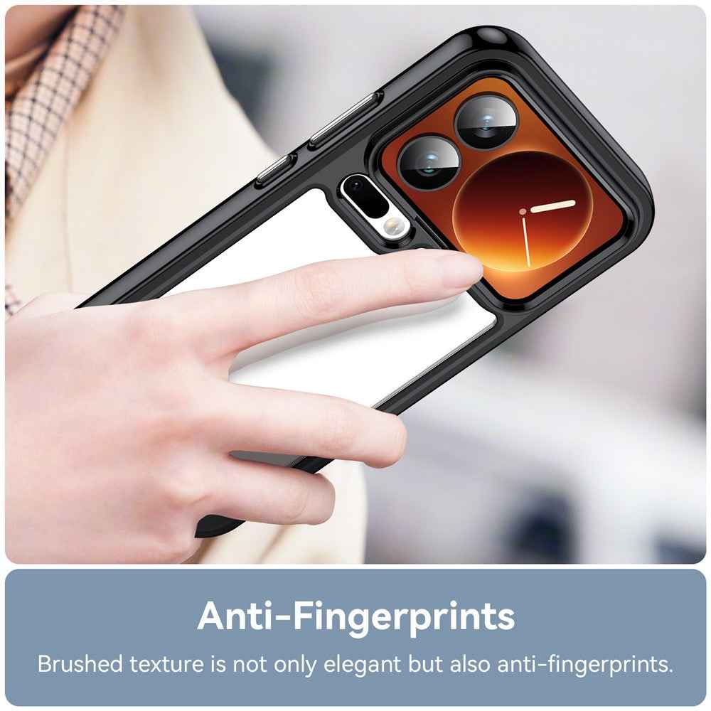 For Xiaomi 17 Pro Case TPU + Acrylic Protective Clear Phone Cover - Black