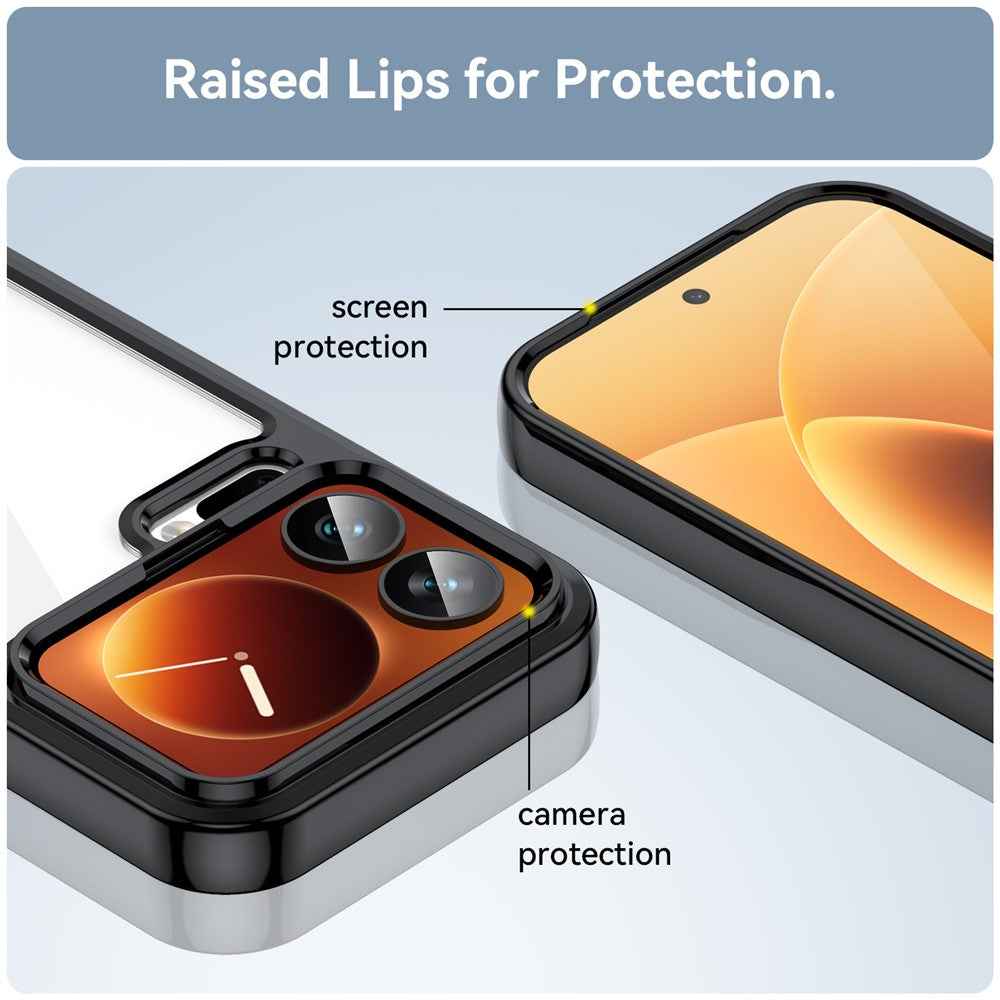 For Xiaomi 17 Pro Case TPU + Acrylic Protective Clear Phone Cover - Black