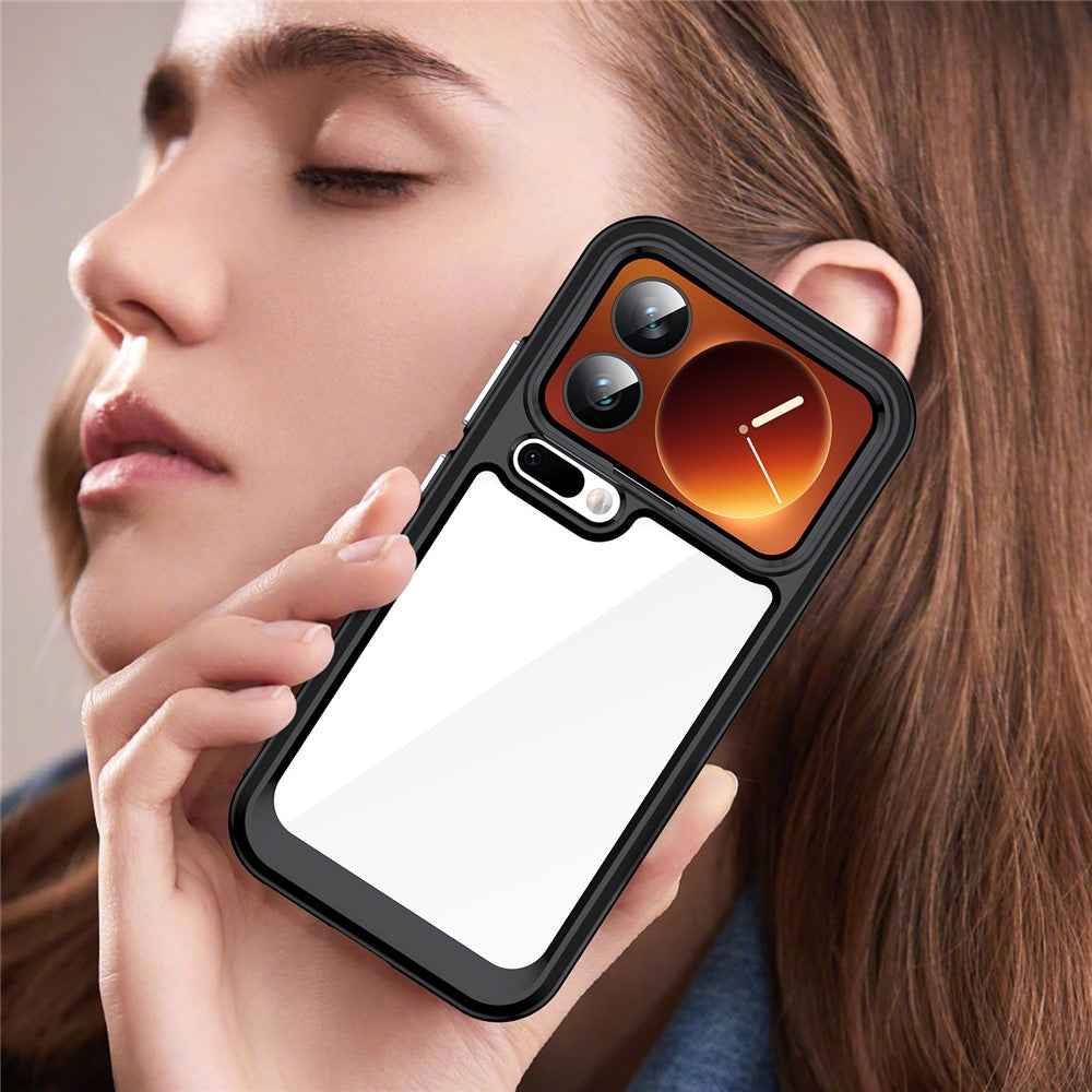 For Xiaomi 17 Pro Case TPU + Acrylic Protective Clear Phone Cover - Black
