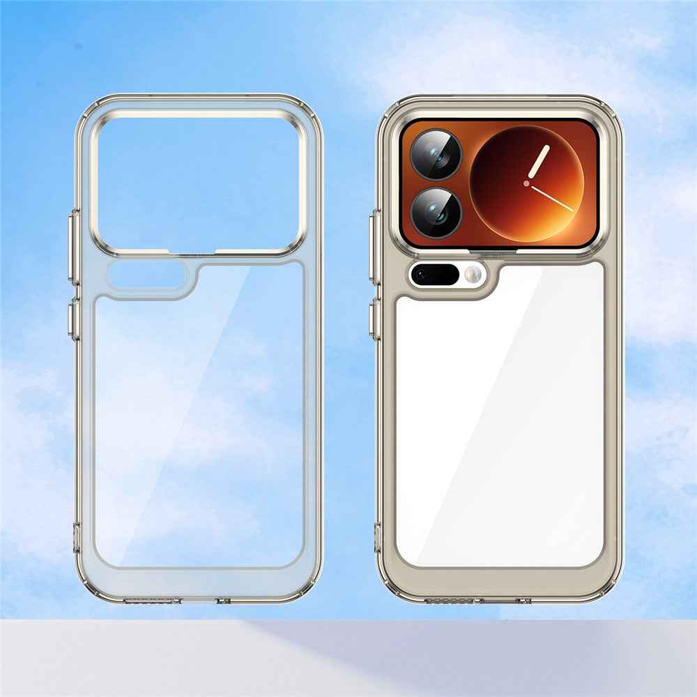 For Xiaomi 17 Pro Case TPU + Acrylic Protective Clear Phone Cover - Transparent Grey
