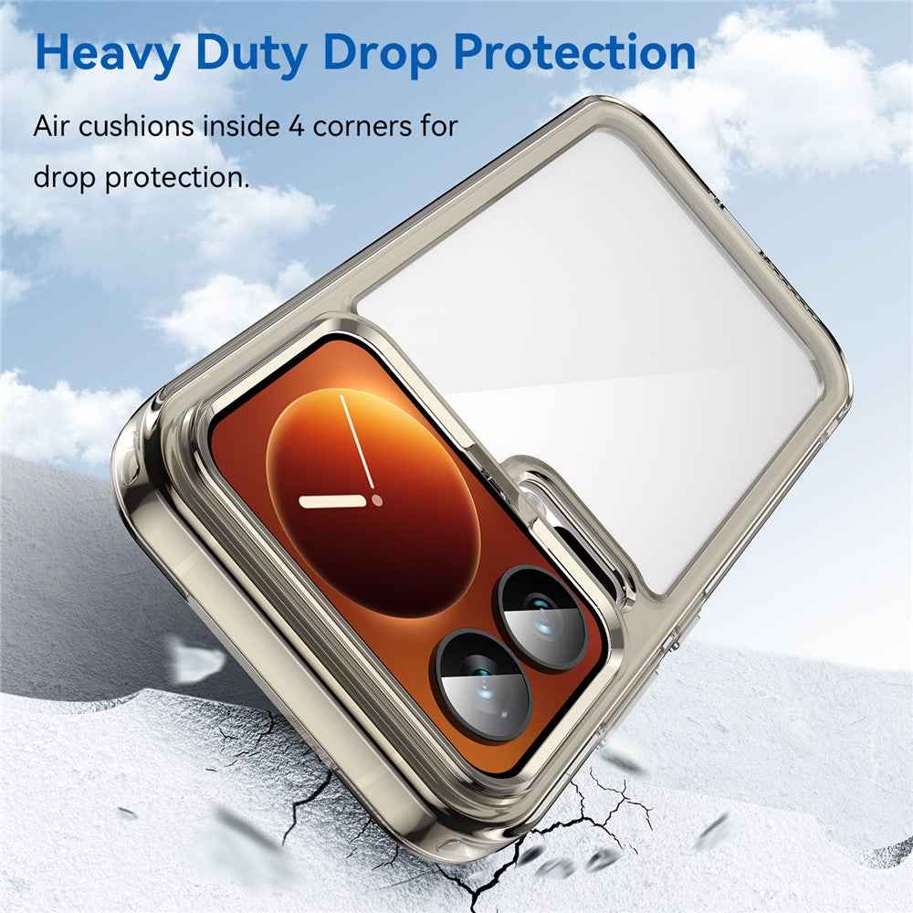 For Xiaomi 17 Pro Case TPU + Acrylic Protective Clear Phone Cover - Transparent Grey