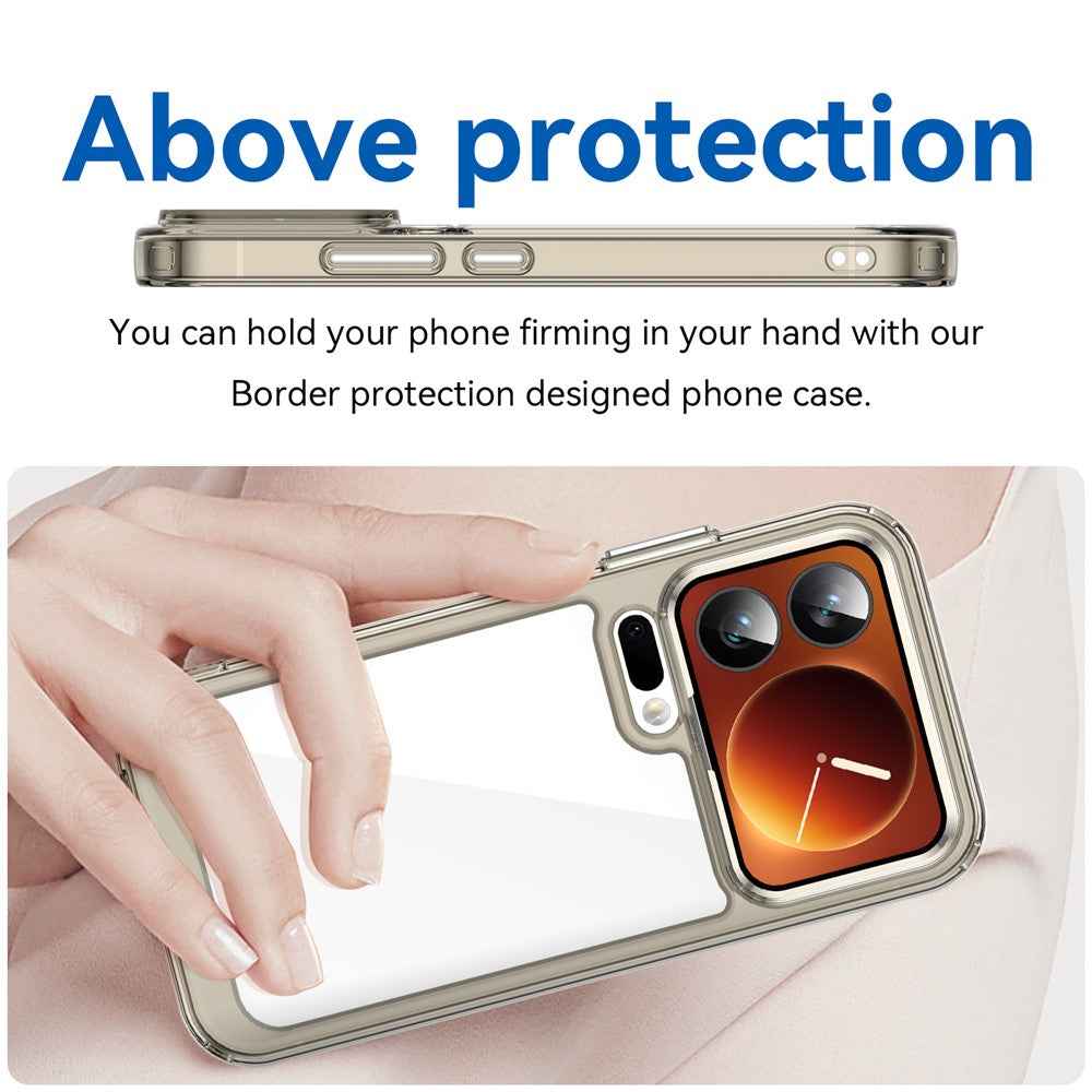 For Xiaomi 17 Pro Case TPU + Acrylic Protective Clear Phone Cover - Transparent Grey