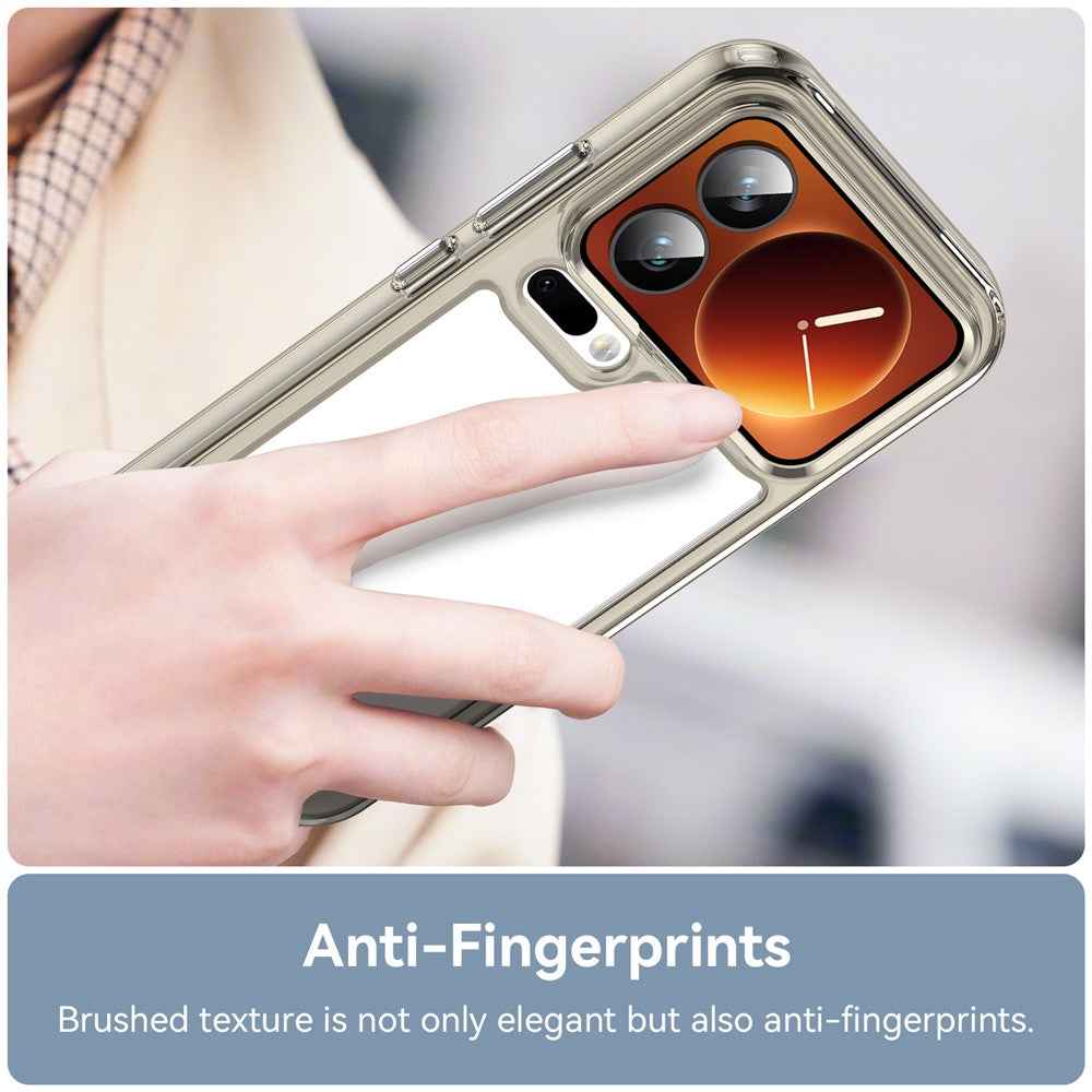 For Xiaomi 17 Pro Case TPU + Acrylic Protective Clear Phone Cover - Transparent Grey