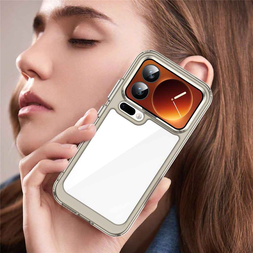 For Xiaomi 17 Pro Case TPU + Acrylic Protective Clear Phone Cover - Transparent Grey