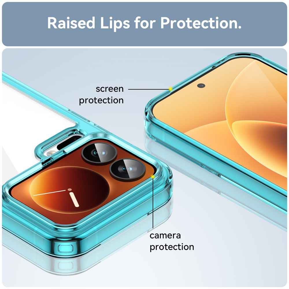 For Xiaomi 17 Pro Case TPU + Acrylic Protective Clear Phone Cover - Transparent Blue