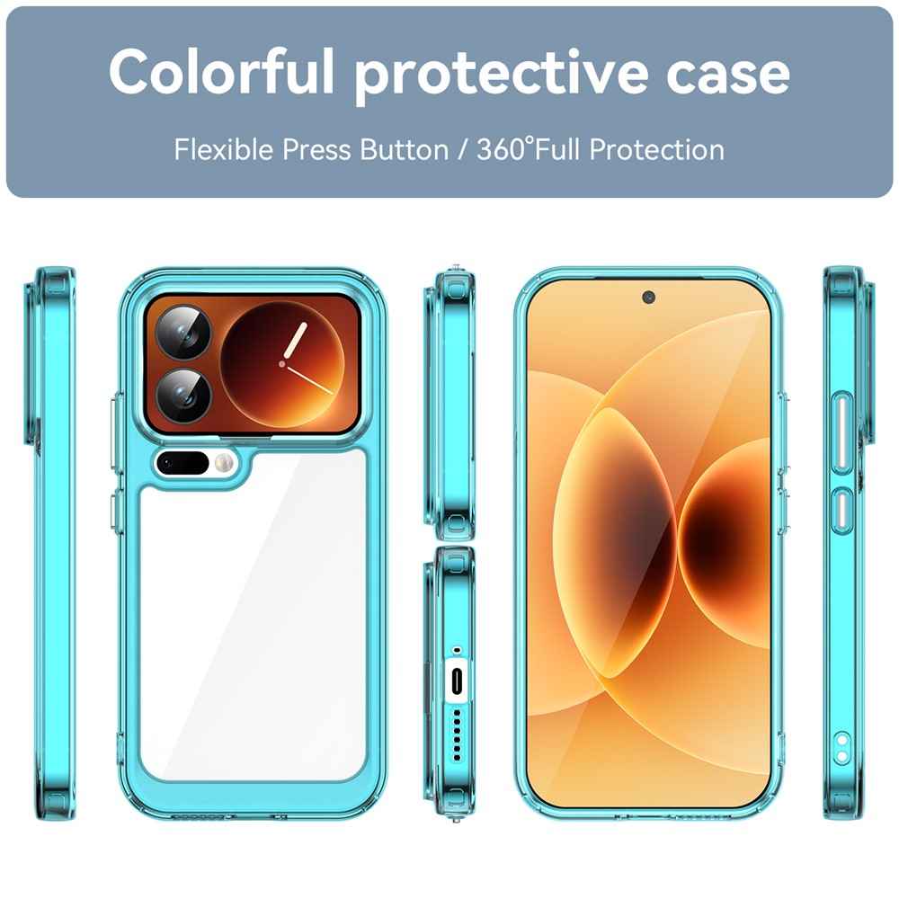 For Xiaomi 17 Pro Case TPU + Acrylic Protective Clear Phone Cover - Transparent Blue