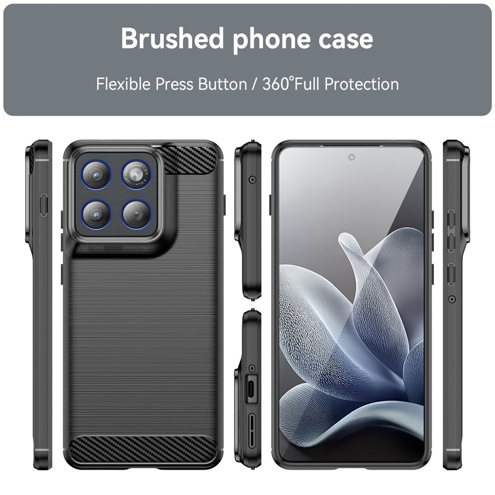 For Motorola Edge 70 5G TPU Case Protective Phone Cover Carbon Fiber Texture Brushed - Black