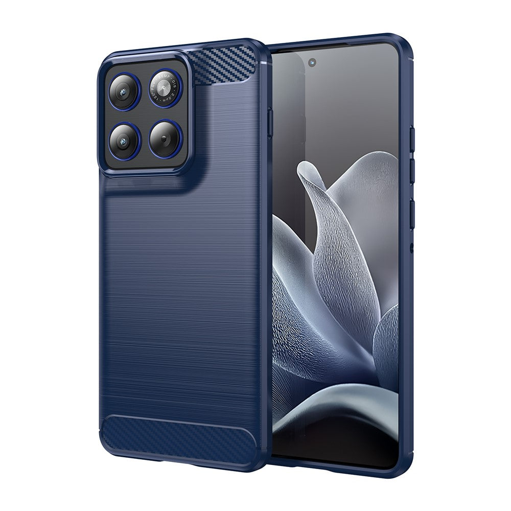 For Motorola Edge 70 5G TPU Case Protective Phone Cover Carbon Fiber Texture Brushed - Blue