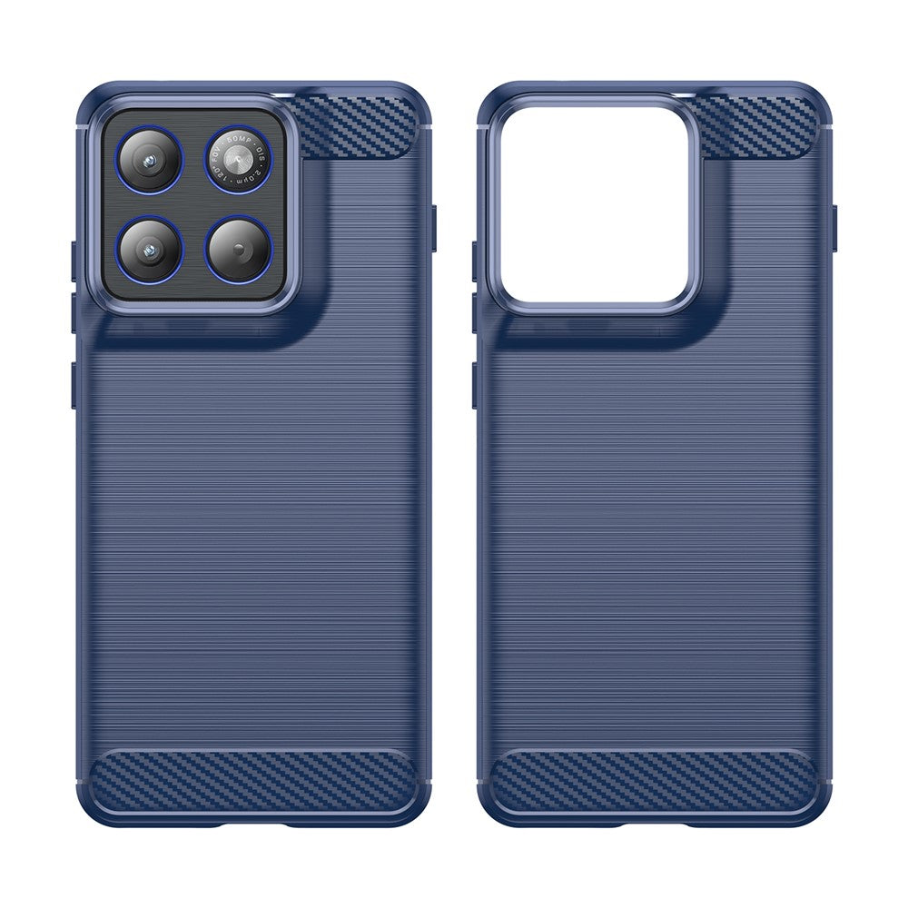 For Motorola Edge 70 5G TPU Case Protective Phone Cover Carbon Fiber Texture Brushed - Blue