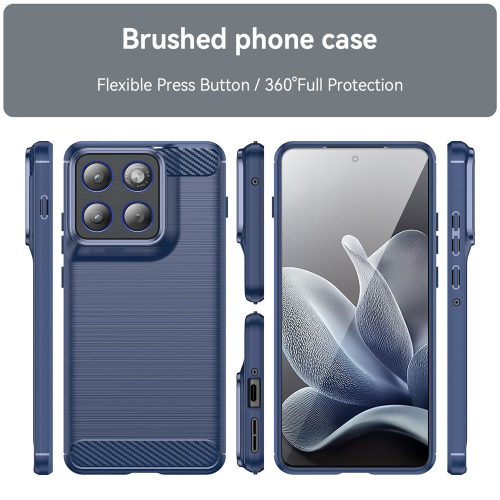 For Motorola Edge 70 5G TPU Case Protective Phone Cover Carbon Fiber Texture Brushed - Blue