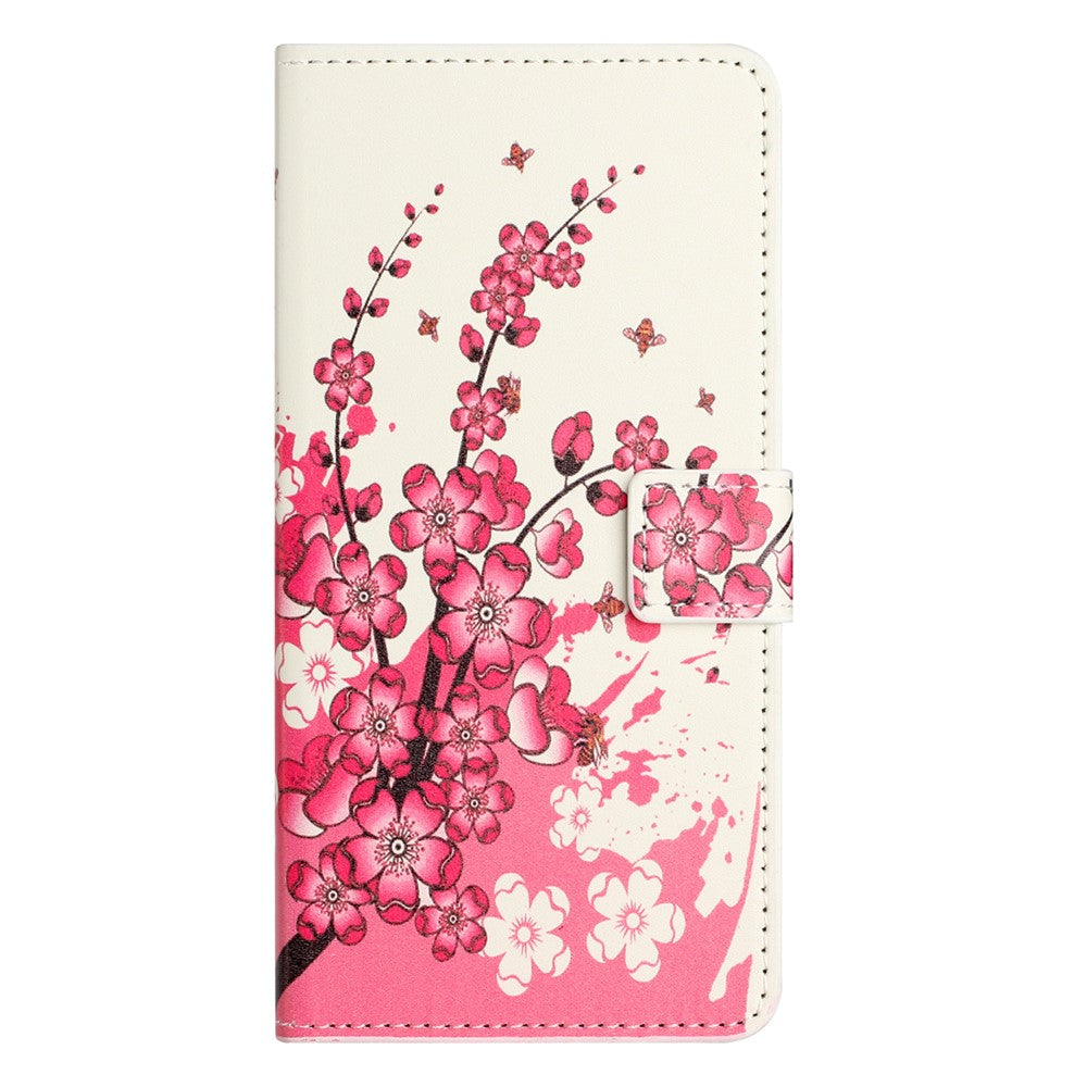 For Samsung Galaxy A57 5G Case Pattern Print PU Leather Wallet Phone Cover - Plum Blossom