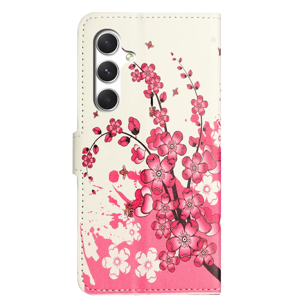 For Samsung Galaxy A57 5G Case Pattern Print PU Leather Wallet Phone Cover - Plum Blossom