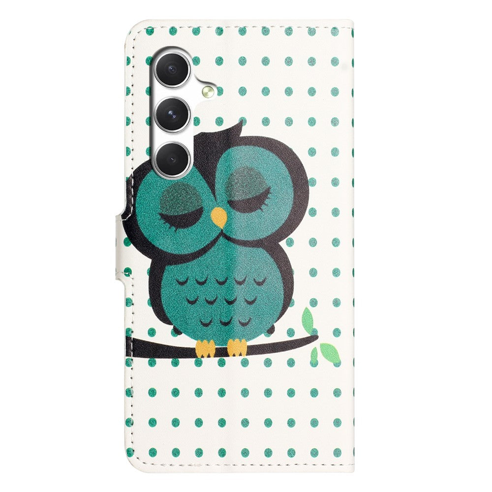 For Samsung Galaxy A57 5G Case Pattern Print PU Leather Wallet Phone Cover - Dots Owl