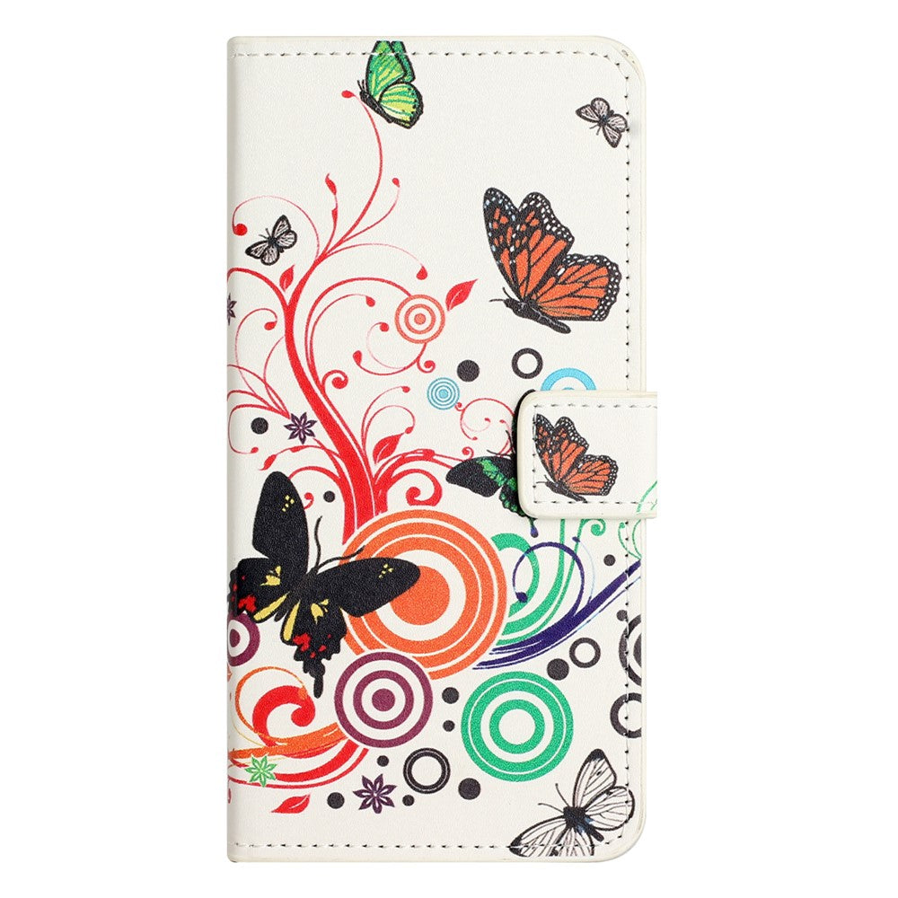 For Samsung Galaxy A57 5G Case Pattern Print PU Leather Wallet Phone Cover - White Butterfly