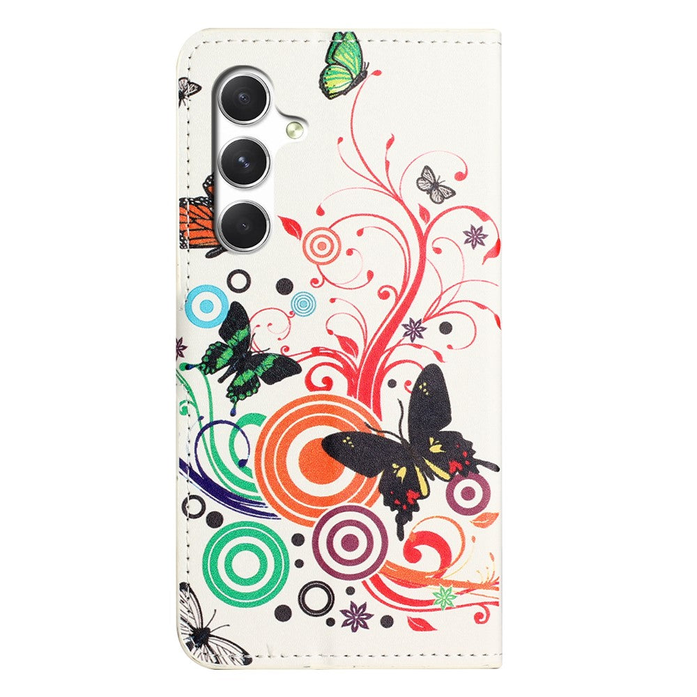 For Samsung Galaxy A57 5G Case Pattern Print PU Leather Wallet Phone Cover - White Butterfly