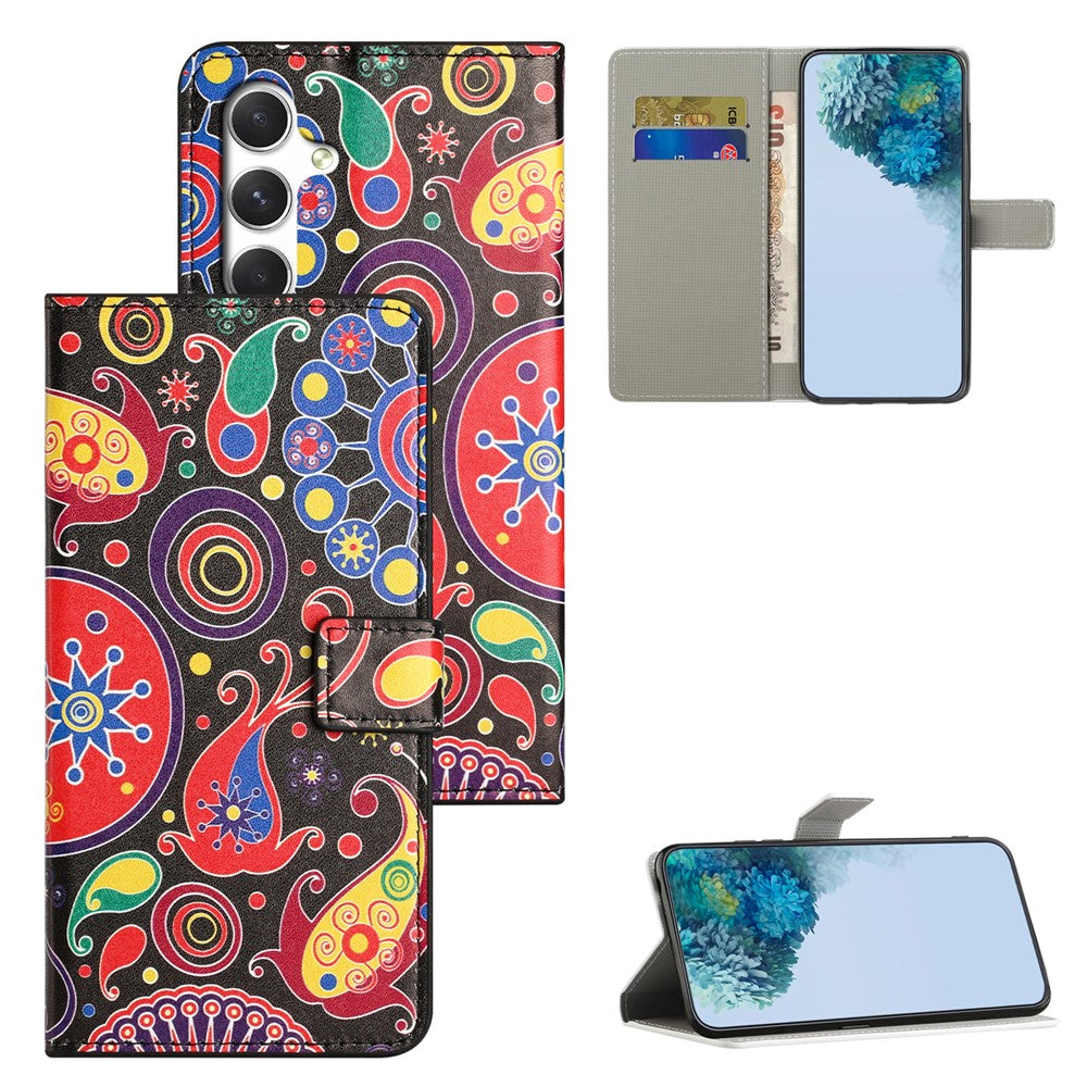 For Samsung Galaxy A57 5G Case Pattern Print PU Leather Wallet Phone Cover - Jelly Fish