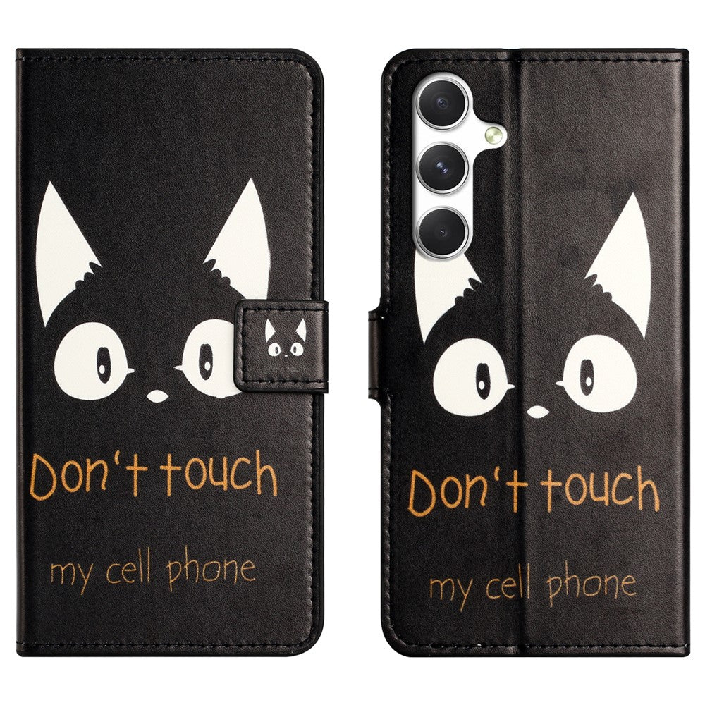 For Samsung Galaxy A57 5G Case Pattern Print PU Leather Wallet Phone Cover - Cat Ears