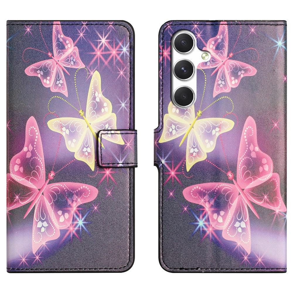 For Samsung Galaxy A57 5G Case Pattern Print PU Leather Wallet Phone Cover - Illusion Butterfly