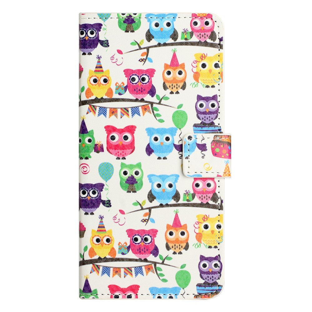 For Samsung Galaxy A57 5G Case Pattern Print PU Leather Wallet Phone Cover - Owls Sticker