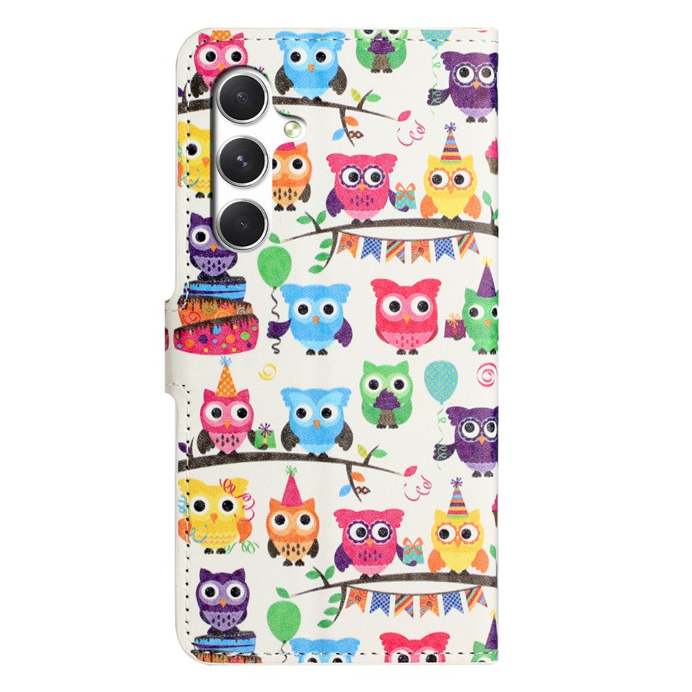 For Samsung Galaxy A57 5G Case Pattern Print PU Leather Wallet Phone Cover - Owls Sticker