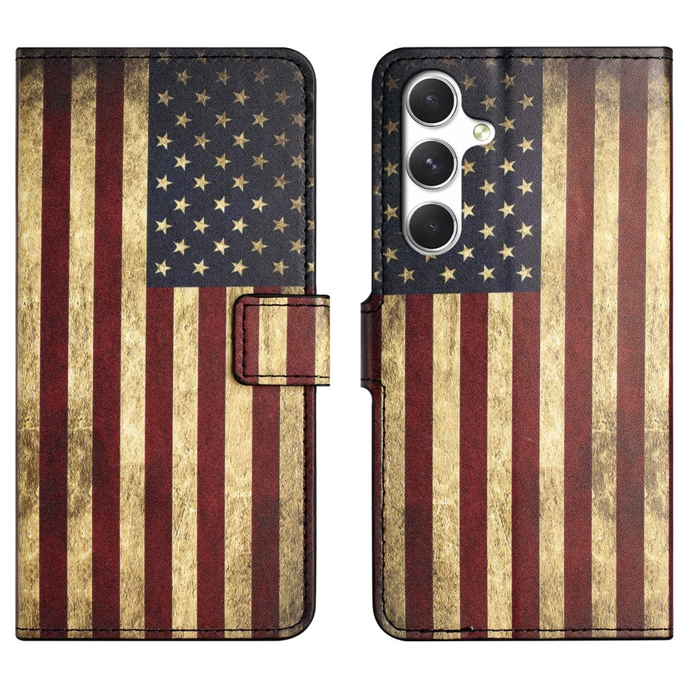 For Samsung Galaxy A57 5G Case Pattern Print PU Leather Wallet Phone Cover - The American Flag