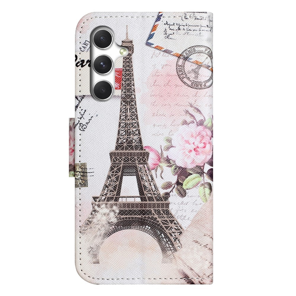 For Samsung Galaxy A57 5G Case Pattern Printing Cross Texture Leather Phone Cover - Tower