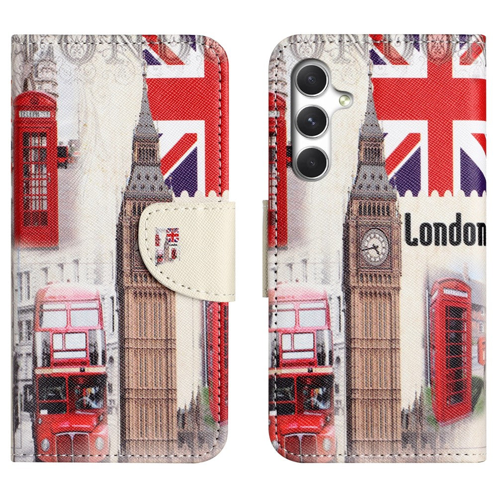 For Samsung Galaxy A57 5G Case Pattern Printing Cross Texture Leather Phone Cover - London Big Ben