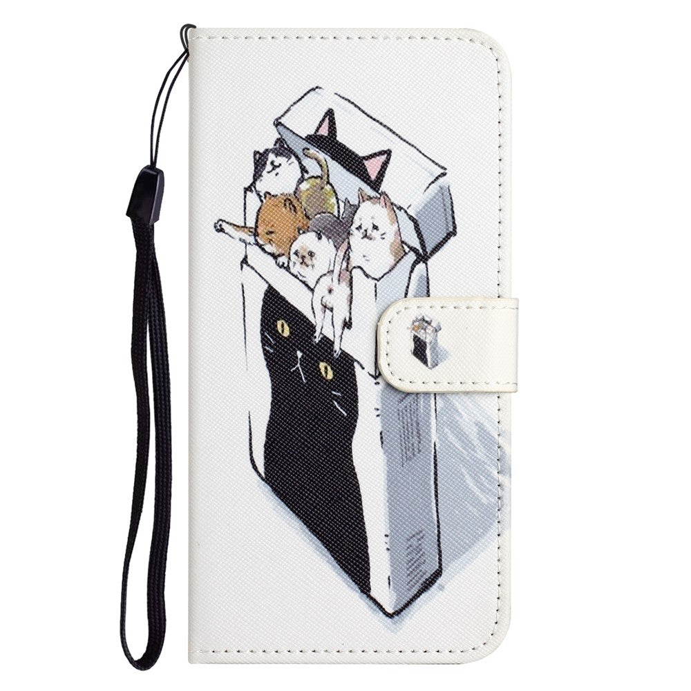 For Samsung Galaxy A57 5G Case Pattern Print PU Leather Wallet Phone Cover Cross Texture - Cats