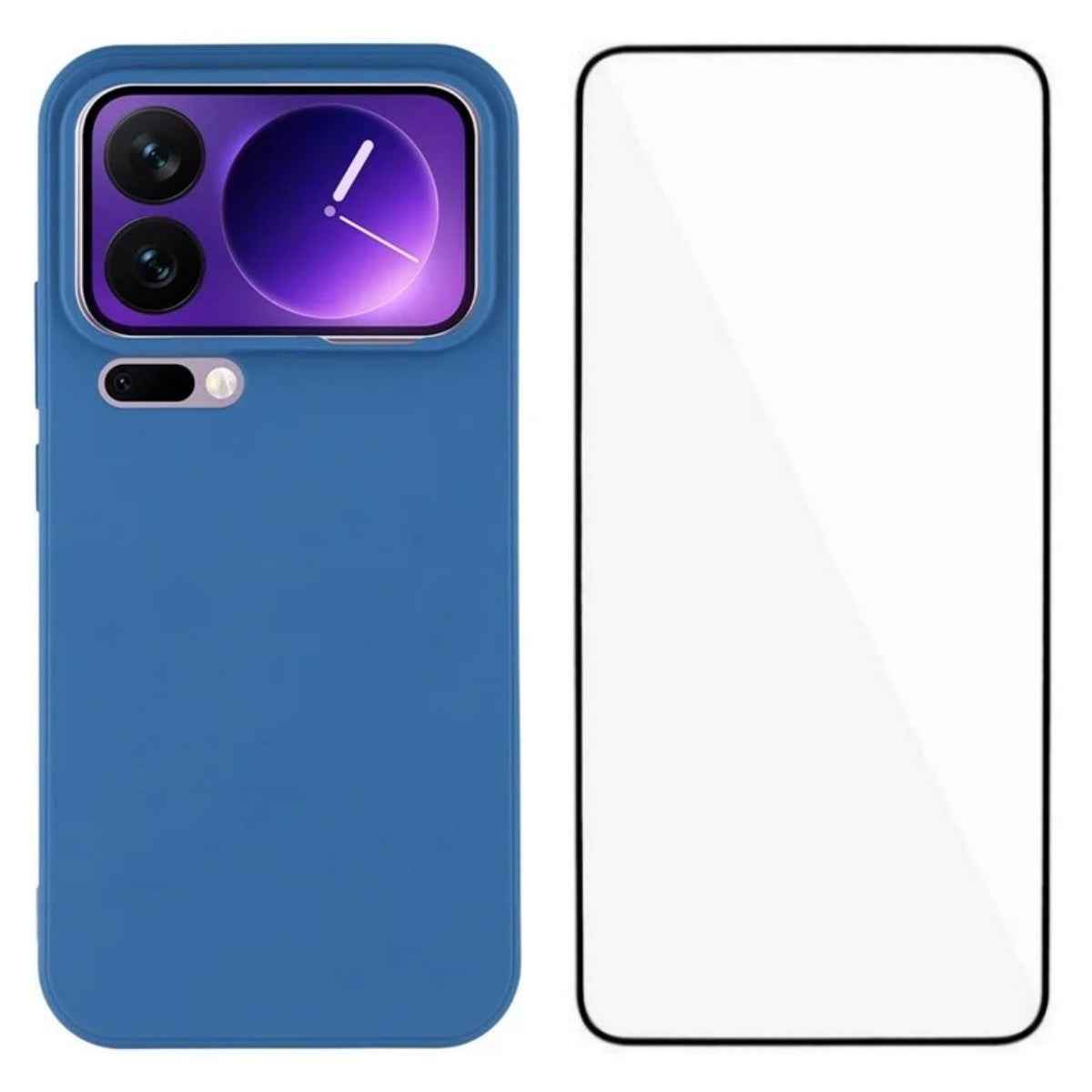 For Xiaomi 17 Pro Case WANLONFENG ZB Series Precise Cutouts Straight Edge TPU Phone Cover with Tempered Glass Film - Sapphire