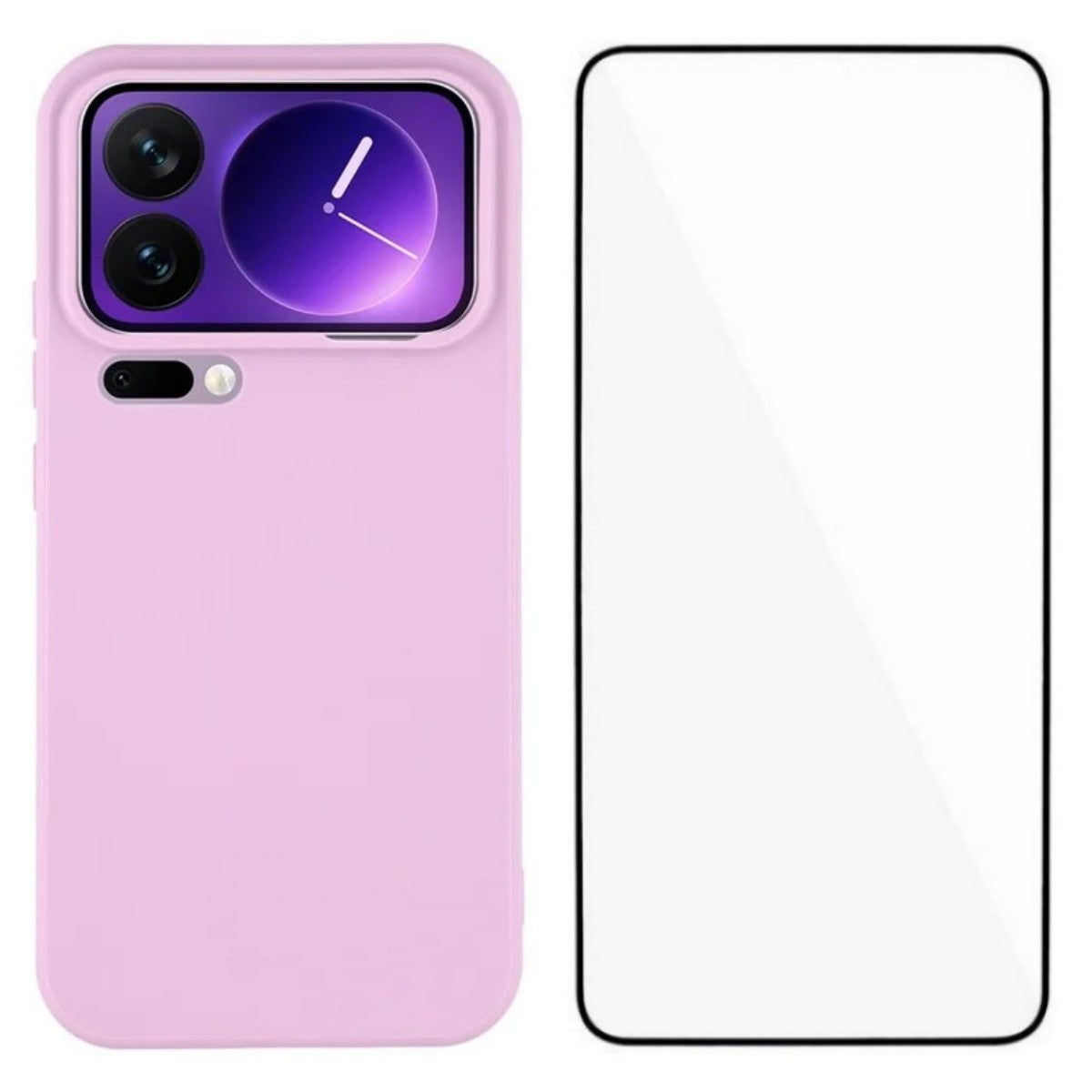 For Xiaomi 17 Pro Max Case WANLONFENG ZB Series Precise Cutouts Straight Edge TPU Phone Cover with Tempered Glass Film - Purple