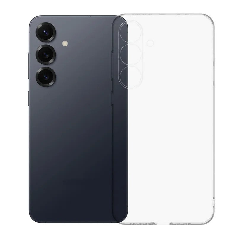 For Samsung Galaxy A57 5G Case WANLONFENG YJ Series Precise Lens Hole 1.5mm Rounded Edge Clear TPU Phone Cover with Screen Film - Transparent