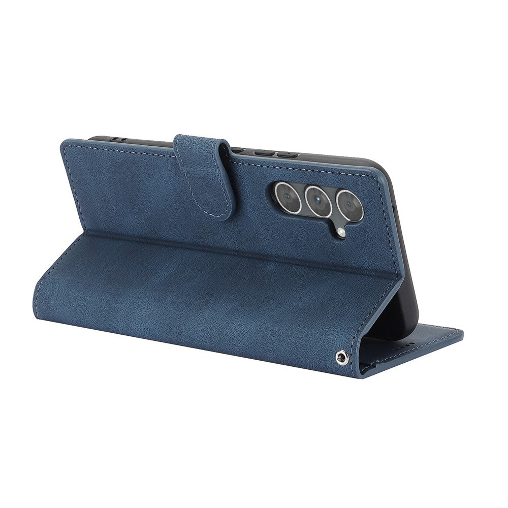 For Samsung Galaxy A57 5G Case PU Leather Phone Cover with Wallet Stand - Blue