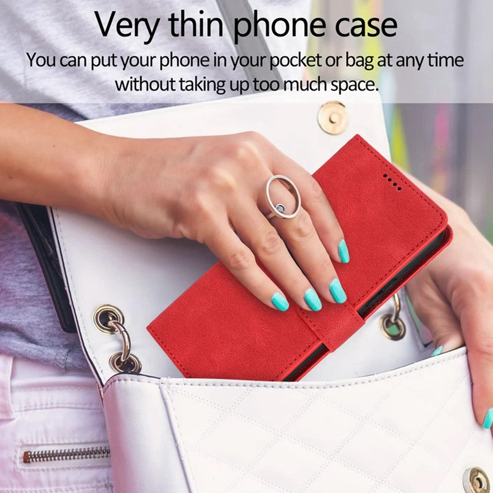 For Samsung Galaxy A57 5G Case PU Leather Phone Cover with Wallet Stand - Red
