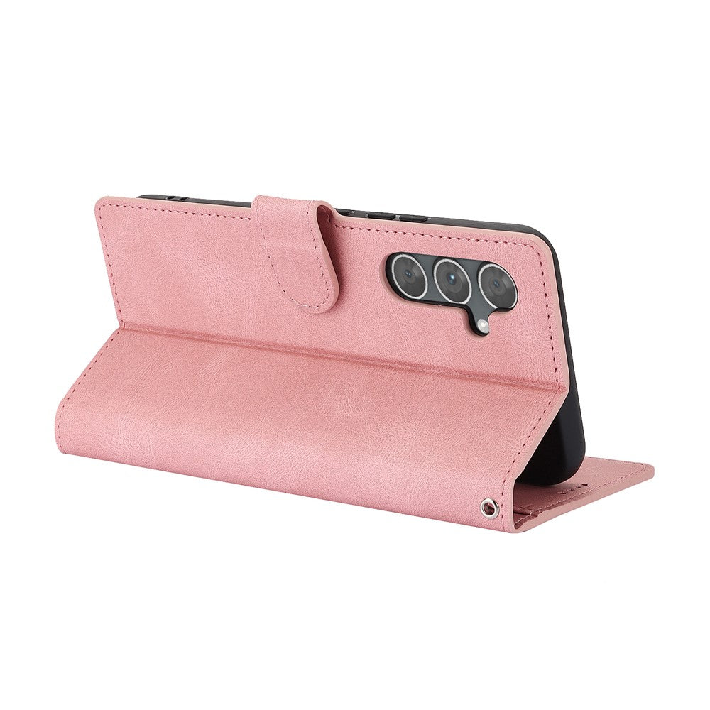 For Samsung Galaxy A57 5G Case PU Leather Phone Cover with Wallet Stand - Pink