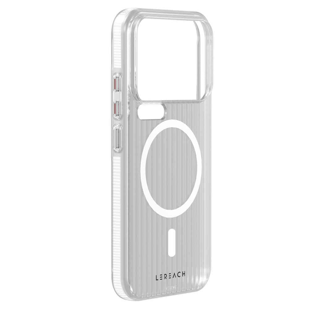LEREACH TOC Series for Xiaomi 17 Pro Magnetic Case Flowing Grid PC Phone Cover - White