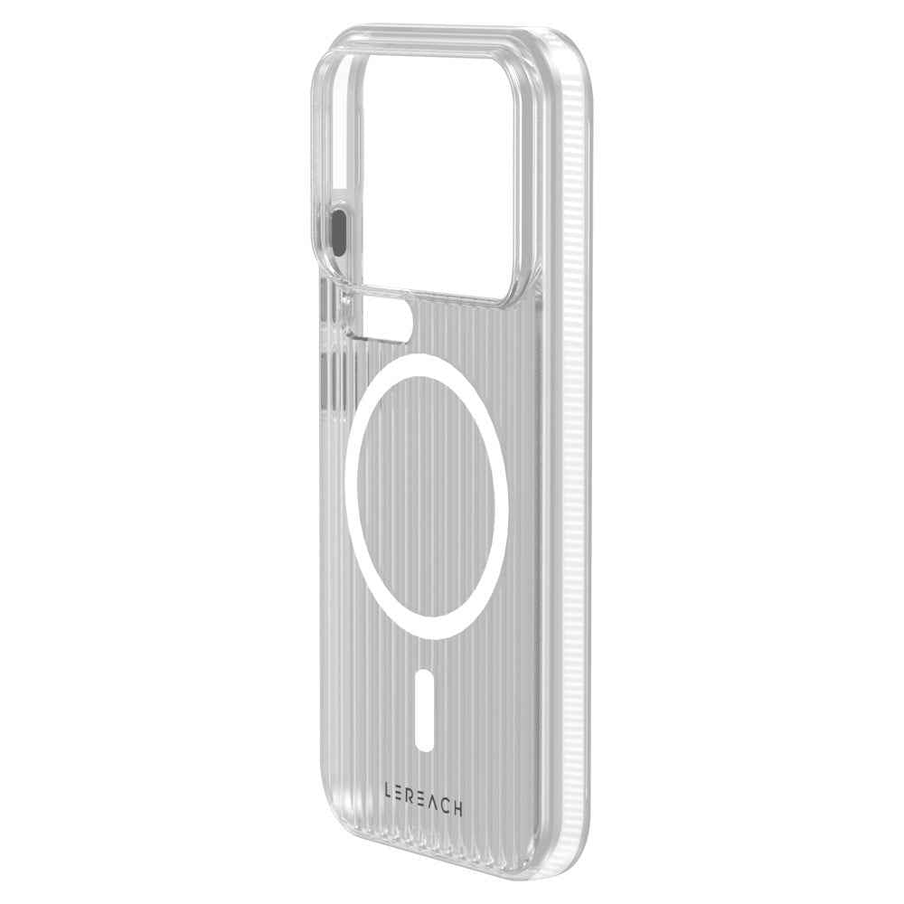 LEREACH TOC Series for Xiaomi 17 Pro Magnetic Case Flowing Grid PC Phone Cover - White