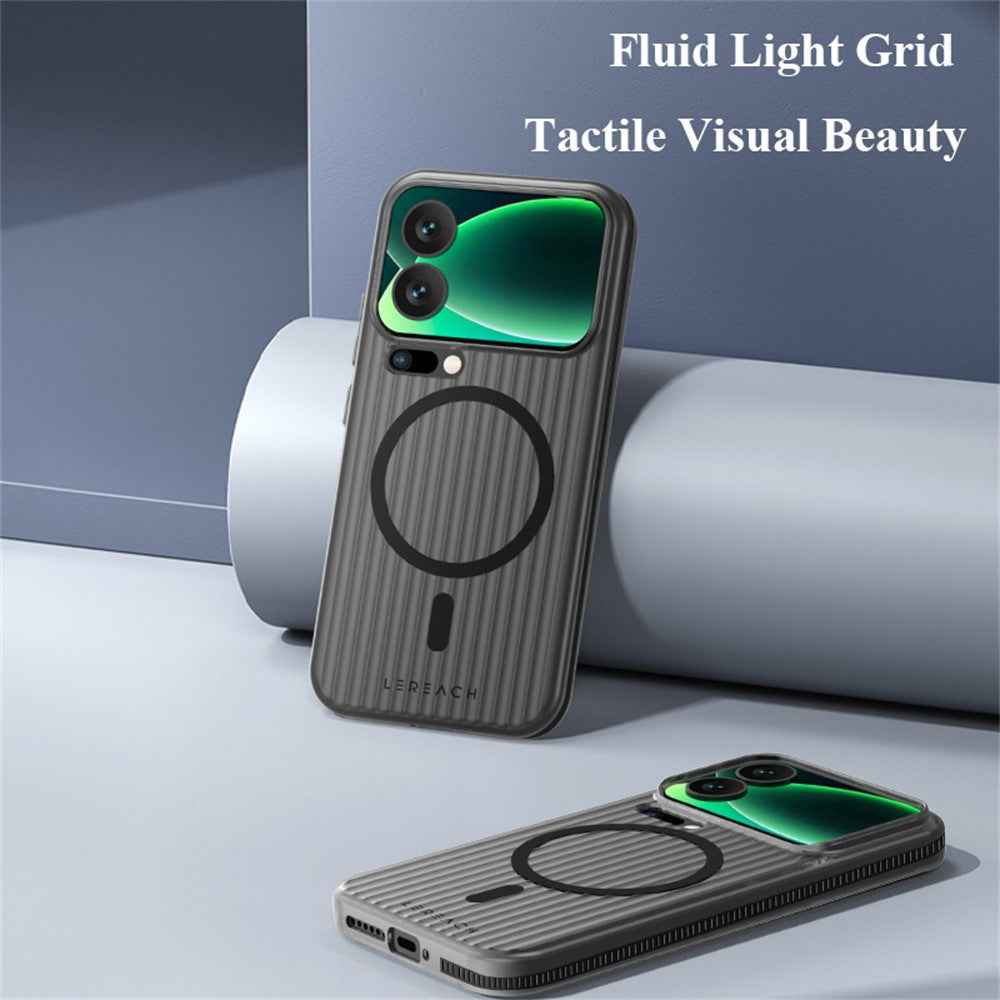 LEREACH TOC Series for Xiaomi 17 Pro Magnetic Case Flowing Grid PC Phone Cover - White