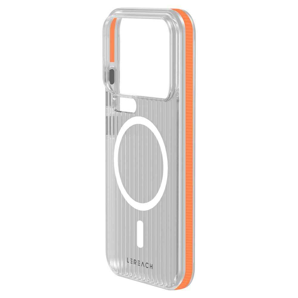 LEREACH TOC Series for Xiaomi 17 Pro Magnetic Case Flowing Grid PC Phone Cover - Orange