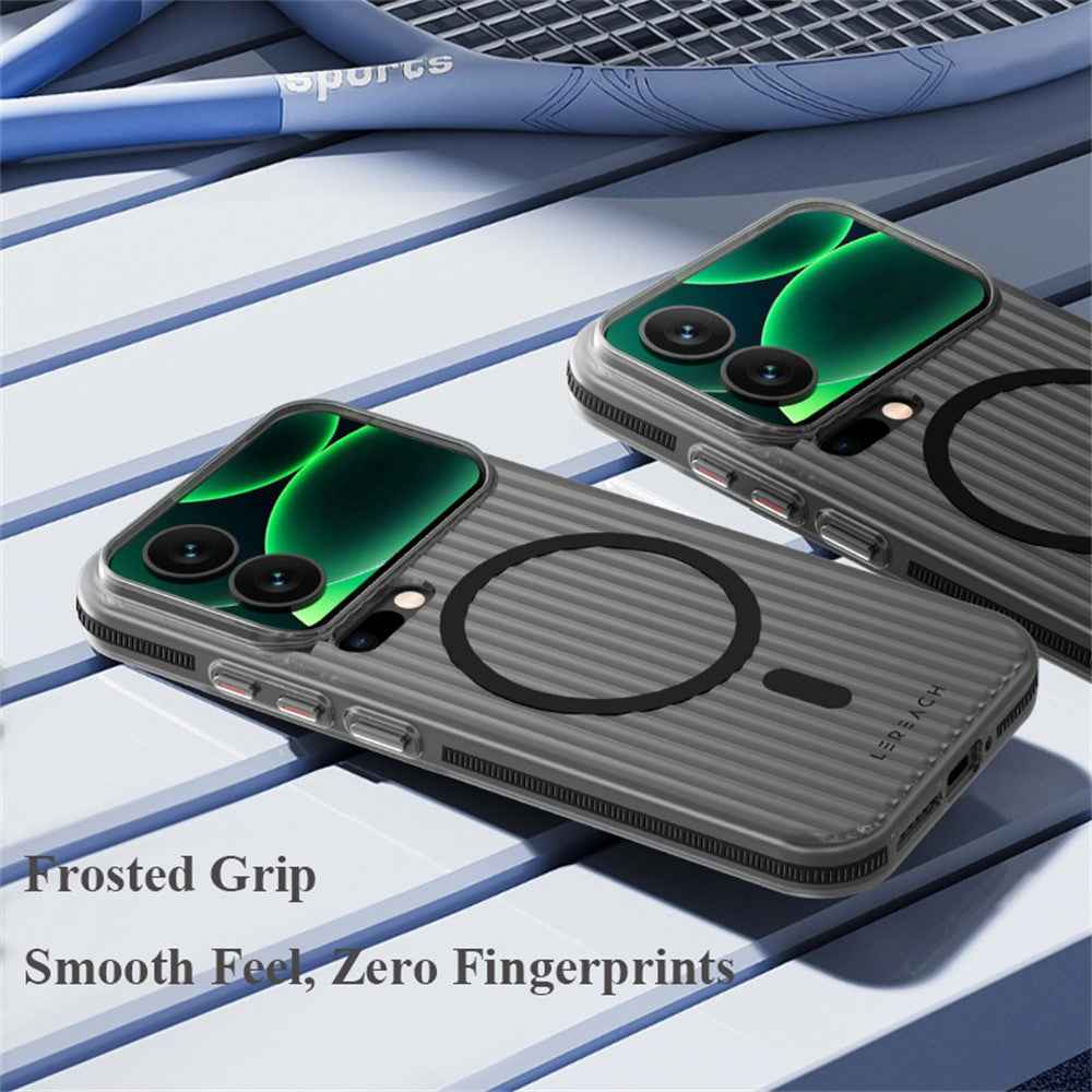 LEREACH TOC Series for Xiaomi 17 Pro Magnetic Case Flowing Grid PC Phone Cover - Orange